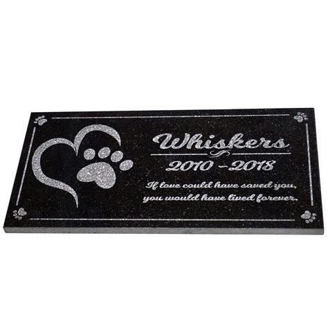 Buy Unique Dog Cat Paw Graphic Personalized Black Granite Stone Pet