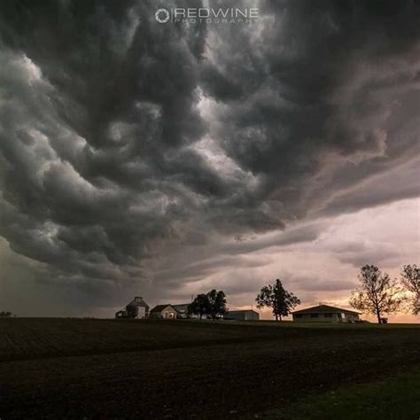 Ominous Storm Clouds Marching Toward Raymond Nebraska Usa Photo By