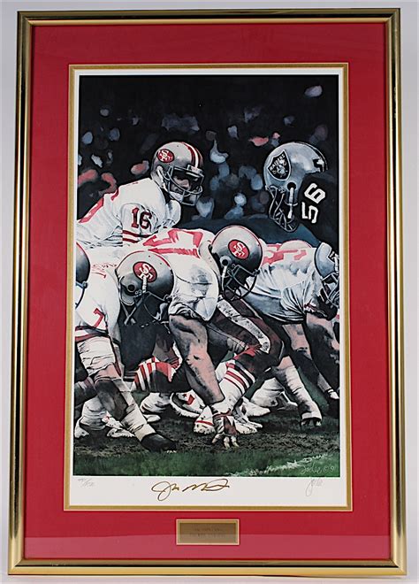 Joe Montana Signed 49ers Fourth And One Limited Edition 21 X 31