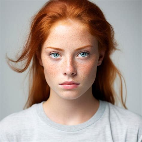 Premium Ai Image Closeup Portrait Of A Beautiful Redhaired Young Girl