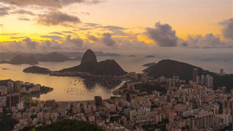 Sunrise Time Lapse Overlooking Rio De Janeiro And Sugarloaf Mountain