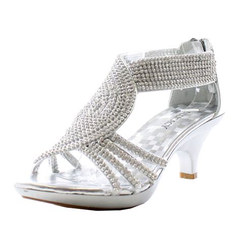 Amazonsmile Jjf Shoes Angel37 Strappy Rhinestone Dress Sandal Low Heel