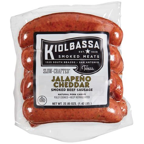 Kiolbassa Jalapeno And Cheddar Beef Smoked Sausage Links Small Pack