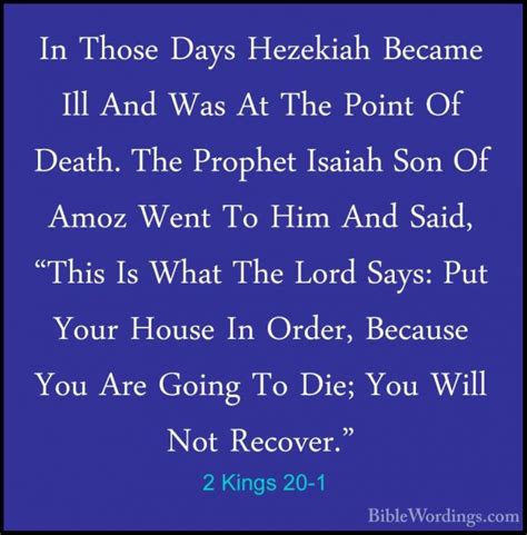 2 Kings 20 Holy Bible English