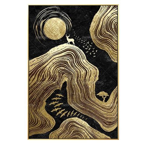 Framed Painting Print Art Abstract Gold Art Painting Print On Etsy In
