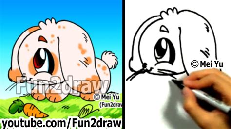 Learn how to draw cute baby animals pictures using these outlines or print just for coloring. How to Draw a Bunny - Draw Animals - Easy Drawings - Fun2draw - YouTube