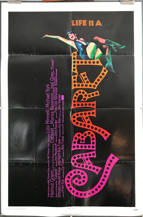 Cabaret Original Bob Fosse Vintage Movie Poster Original Vintage Movie Posters