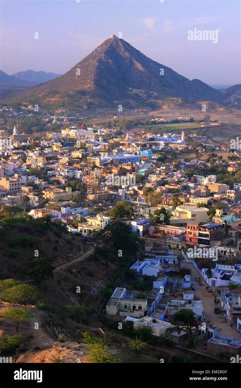 Aerial View Of Pushkar City Rajasthan India Stock Photo Alamy
