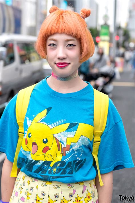 Leaving the color in for less time makes for lighter results; Harajuku Girls w/ Colorful Hair in Pokemon Fashion & Tie Dye