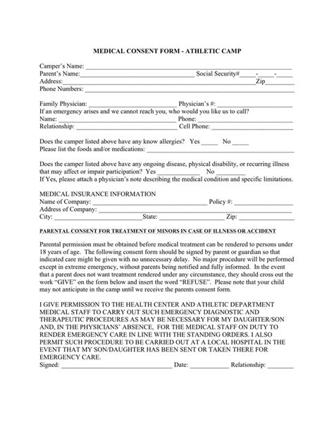 Medical Consent Form Template