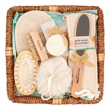 Essential Design Bath Spa Gift Set In Rattan Basket Pieces Teen