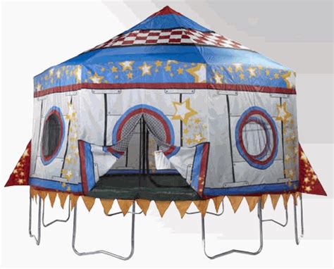 The bigtop tent is brightly colored and designed to resemble a circus tent. 15' Jump King Rocket Trampoline Tent | Home stuff ...