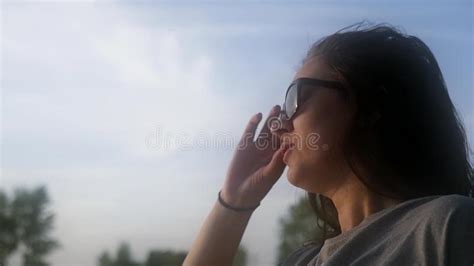 Woman Take Off Sunglasses In Slow Motion Stock Footage Video Of Middle Blond 106132804