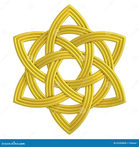 Gold Flower Knot Double Trinity Stock Illustration Illustration Of