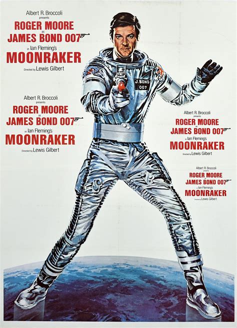Dan Goozee Original Vintage James Bond Film Poster Moonraker Roger