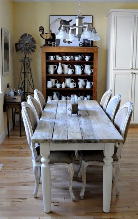 I also designed the table top into two pieces that fastened together through the center piece so i could take it apart easily and fit it though a standard door. 40+ Awesome Country Rustic Dining Room Table Inspirations | Farmhouse dining, Country dining ...
