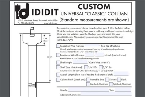 How To Order A Custom Steering Column From Ididit