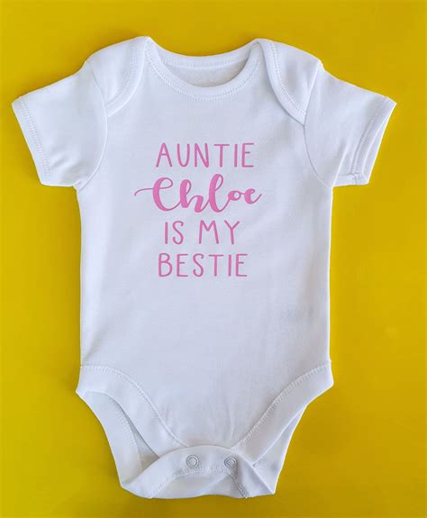 Check out our baby gift from aunt selection for the very best in unique or custom, handmade pieces from our clothing shops. Auntie is my bestie auntie babygrow baby grow baby gift ...