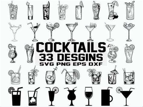 Cocktails SVG/ Cocktail Party SVG/ Cocktail Clipart/ Silhouette