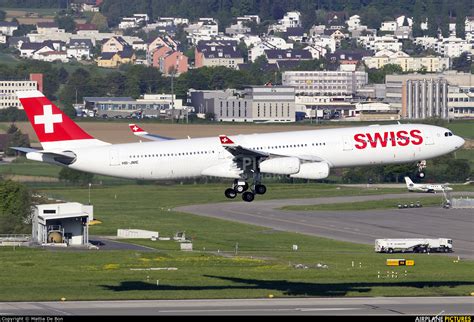 Hb Jme Swiss Airbus A340 300 At Zurich Photo Id 1294280 Airplane