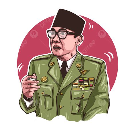 Illustration Of Indonesian President Ir Soekarno Ir Soekarno