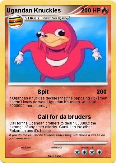 Pokémon Ugandan Knuckles 28 28 Spit My Pokemon Card