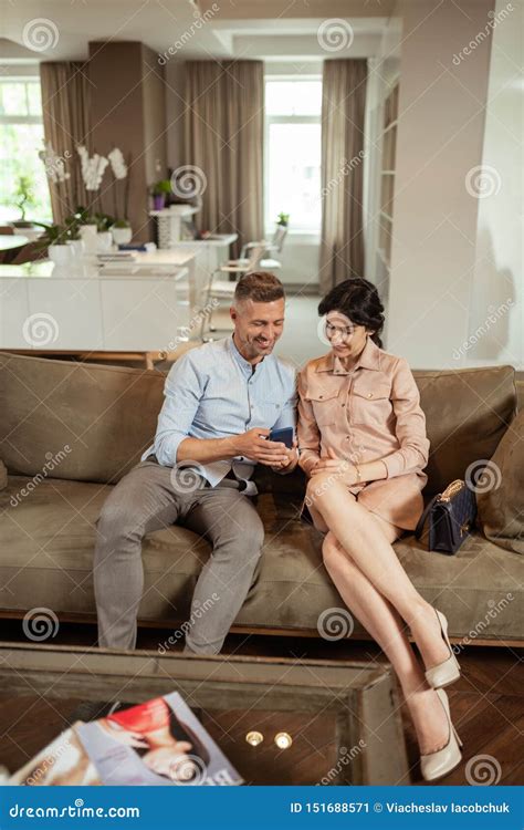 Wife Sitting Near Husband While Waiting For Surgeon Stock Image Image Of Greyhaired Handsome