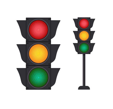 Icons Depicting Typical Horizontal Traffic Signals With Red Light Above