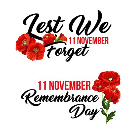Premium Vector Remembrance Day 11 November Vector Poppy Icons
