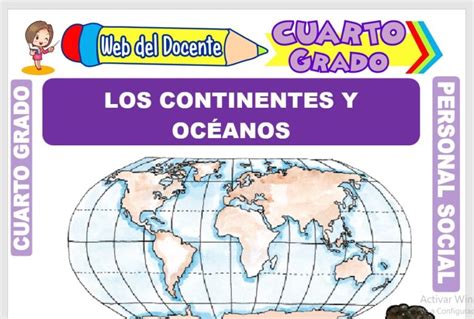 Los Continentes Y Océanos Para Cuarto Grado De Primaria