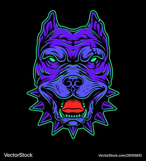 Vintage Angry Pitbull Head Concept Royalty Free Vector Image