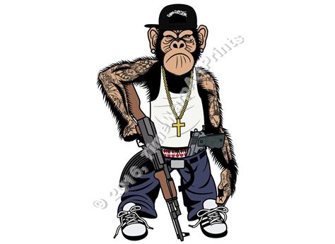 Gangster Monkey Cartoon