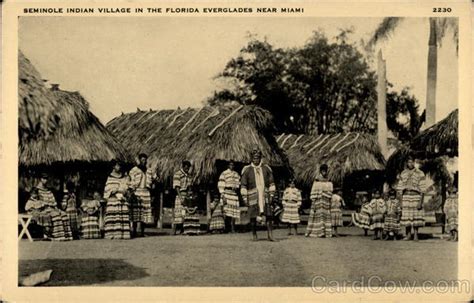 Seminole Indian Village In The Florida Everglades Near Miami
