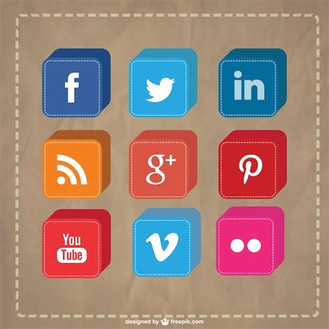 Iconos De Redes Sociales 3d Vector Gratis