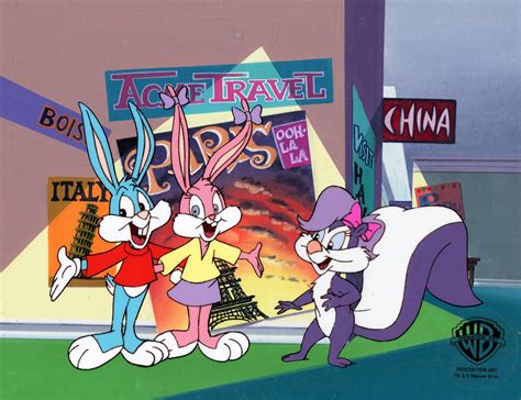 Babs Bunny Buster Bunny Fifi La Fumemedium Original Production Cel On Original Production