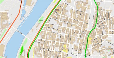 Seville Spain Map Vector Exact City Plan High Detailed