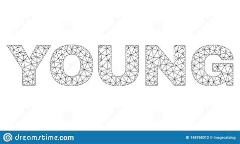 Polygonal 2d Young Text Caption Stock Vector Illustration Of