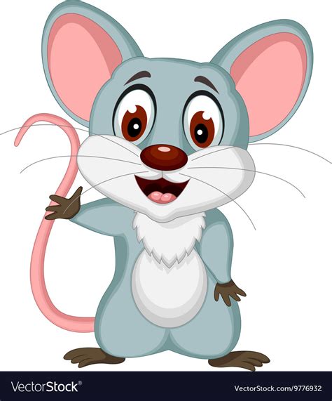 Happy Mouse Cartoon Posing Royalty Free Vector Image