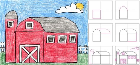 How To Draw A Country Barn Art Projects For Kids Homeschool Art