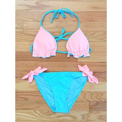 Peach Aqua Bridget Bikini 36 Liked On Polyvore Featuring Swimwear