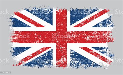 Grunge Old Uk British Flag Vector Illustration Stock Illustration