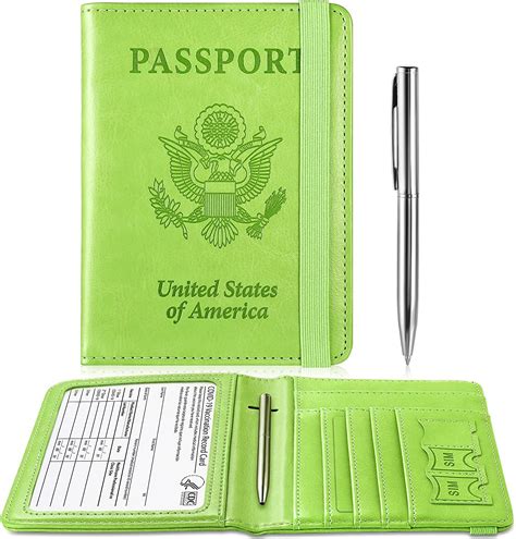 Passport And Vaccine Card Holder Combo Leather Passport