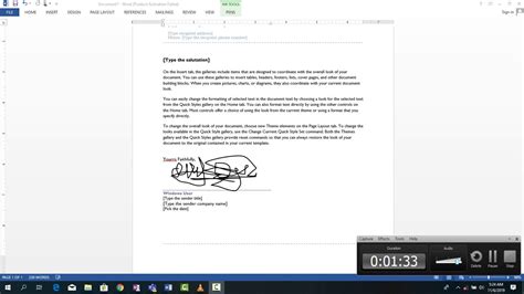 How To Put A Signature On Microsoft Word Document Youtube