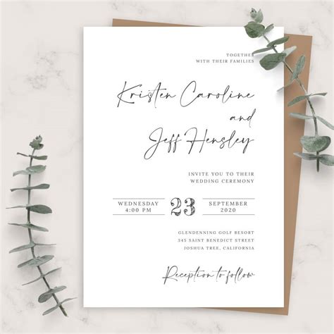 Now you can customize our designs directly online. Simple Minimalist Calligraphy Wedding Invitation ...