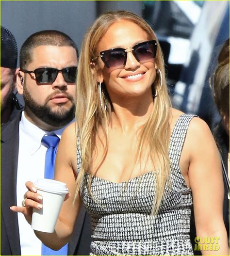 Jennifer Lopez Shows Off Her Curves In Tweed Dress For Kimmel