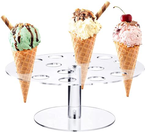 Buy Elecdon Ice Cream Cone Holder Stand With Holes Ice Cream Cone Display Stand Holder