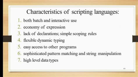 Characteristics Of Scripting Language Youtube