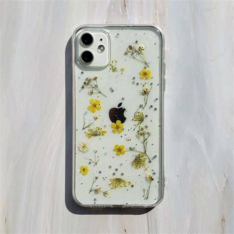 Pressed Flower Phone Case Dried Floral Flower Phone Case Etsy