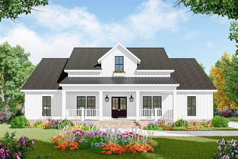 Three Bed Farmhouse Plan With Open Concept Living 51183mm