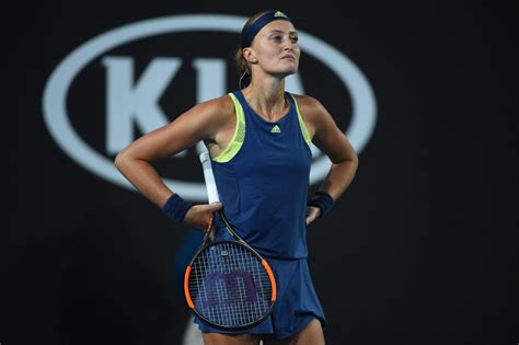 Kristina Mladenovic At Australian Open Tennis Tournament In Melbourne